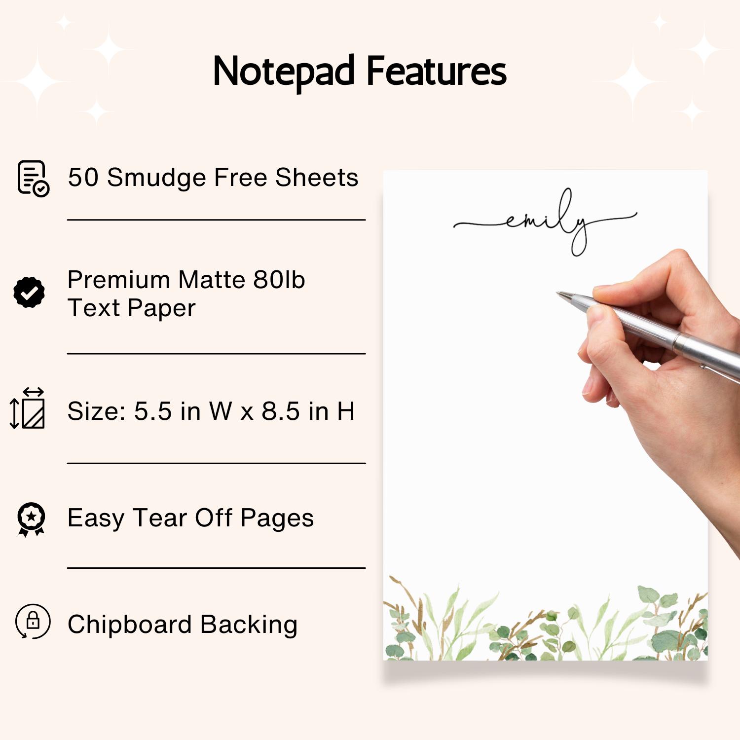 Personalized Mini Notepad With Script Text for Do List With Green ...