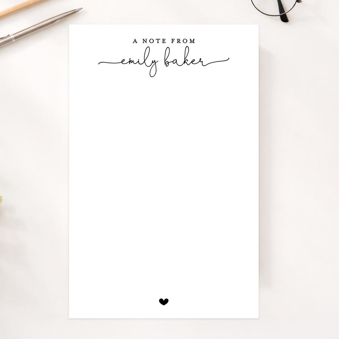 Personalized Custom Notepad With Script Text, to Do List Gift for Her ...