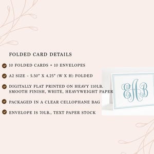 Personalized Stationary Couple, Custom Greeting Thank You Cards, Folded Note Card And Envelopes, Custom Gifts For Women, Set of 10 Cards image 7