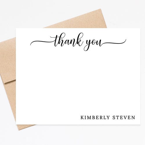 Thank You Personalized Stationery Gift Set, Stationary Flat Cards with Envelopes, Personalized Stationary Notes, Thank You Note Cards