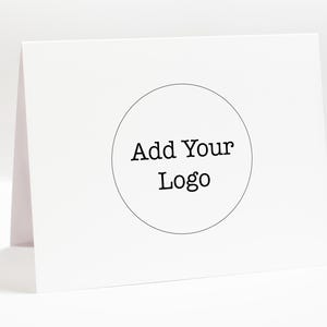 Personalized Folded Card Stationery with Your Business Logo, Add Your Logo Thank you Professional Notecards, Set of 10 Cards 10 Envelope