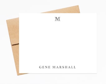 Monogrammed Stationery Personalized Stationary for Men for Women, Personalized Modern Stationery, Note Cards Thank you Card Gift Note Set