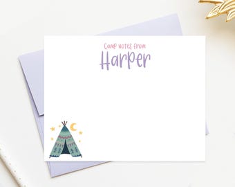 Personalized Camp Note Card Set: Summer Stationery Gift