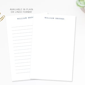 Personalized Notepad, Custom Name Notepad, Minimalist Stationery, Lined or Blank Notepad, Gift for Her, Desk Pad