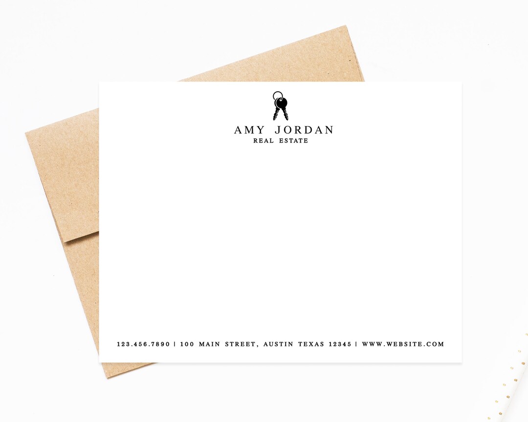 Personalized Real Estate Business Stationery, Personalized Notecards for Business, Real Estate