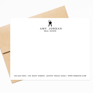 Personalized Real Estate Business Stationery, Personalized Notecards for Business, Real Estate Stationery Card Set, Real Estate Notecards