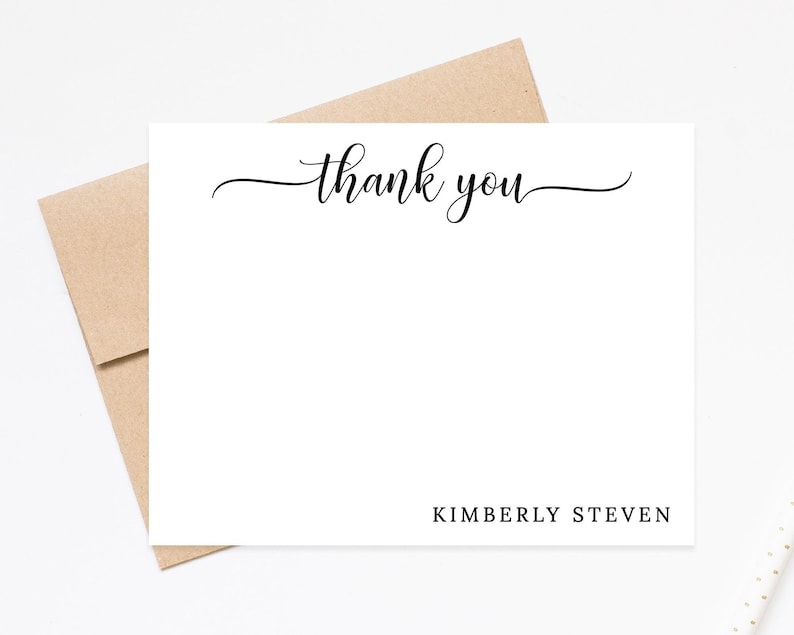 Thank You Personalized Stationery Gift Set, Stationary Flat Cards with Envelopes, Personalized Stationary Notes, Thank You Note Cards image 1