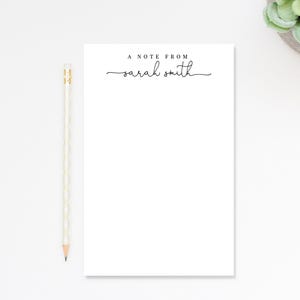 Script Personalized Notepad, Personalized Notepad Gift for Writers, Simple and Elegant Notepad, Customized Notepad Stationery Under 25