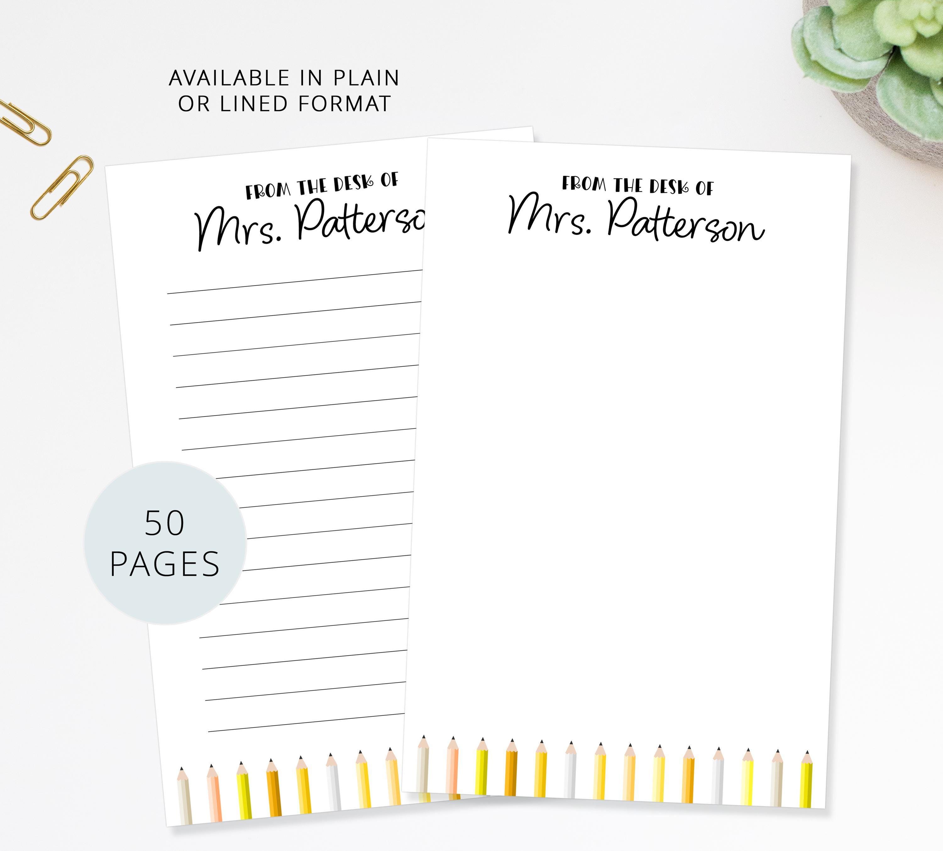 Personalized Teacher Notepad Gift for Teacher, Custom Stationary Gift ...