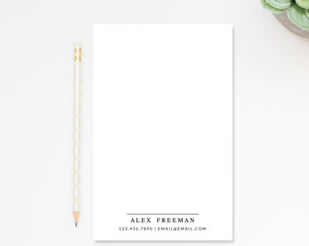 Personalized Notepad For Business, Simple Note Pad To Do List, Customized Jotter with Phone Number & Email Address, Personalized Stationery