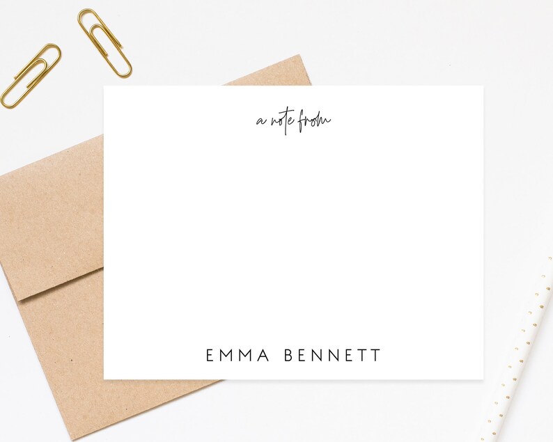 Simple Stationery A Note From Personalized Stationary Custom Gift for Teacher Teacher Stationery Personalized Stationary for Her