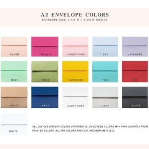 Stationery A2 Envelopes, Personalized & Custom Envelopes for Flat Cards, Greeting Cards, Thank You Notes