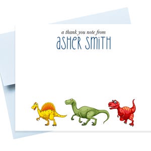 Personalized Stationary For Kids with Dinosaur T-Rex, Kids Stationery with Envelope, Dinosaur Custom Stationary Notecard for Him Gift Set