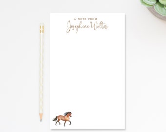 Personalized Horse Stationary Notepad, A note from Horse Lovers Gift, Custom Thank You Note, Letter Writing, Customized Notepad Under 25