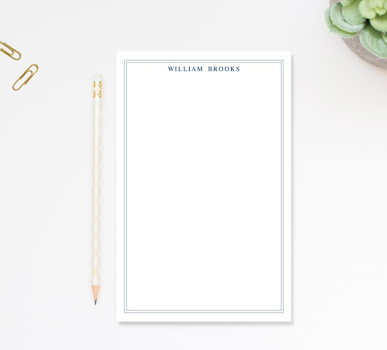 Personalized Bordered Notepad for Notes, Desk Pad for Business, Custom ...