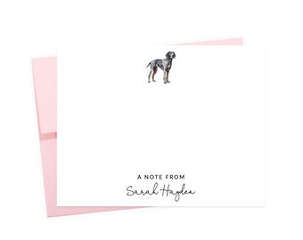 Personalized Bluetick Coonhound Stationery For Dog Lovers, A Note From Family Stationary with Dog