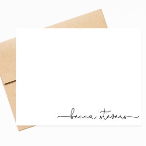  Personalized Stationery Set for Women - Pretty Script Flat Note  Cards with Envelopes - Custom Personal Notecards for Girls - Chic  Correspondence Stationary - Thank You Card - Graceful Script Flat :  Handmade Products