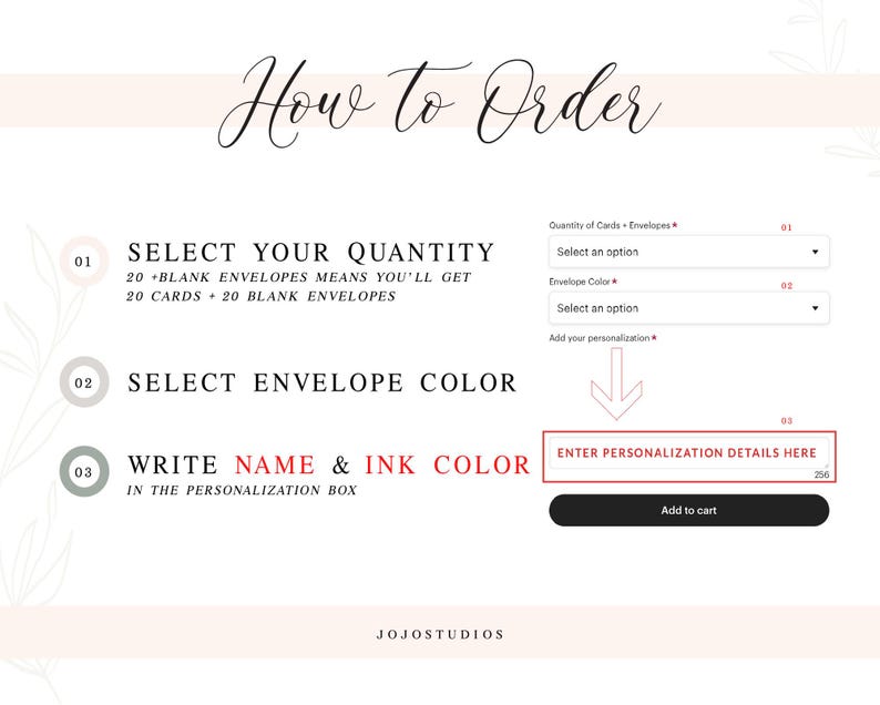Stretched Scripted Personalized Stationery Note Cards, Flat Cards with Envelopes, Personalized Stationary image 5