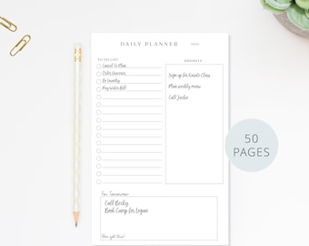 Personalized Daily Planner Notepad: Minimalist To-Do List (50 Sheets), Bridesmaid Gift