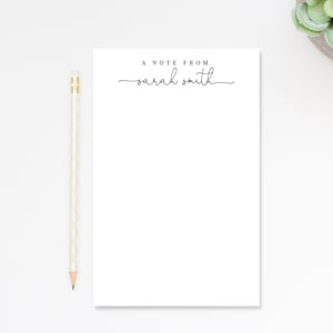 Script Personalized Notepad, Personalized Notepad Gift for Writers, Simple and Elegant Notepad, Customized Notepad Stationery Under 25