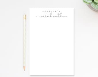 Script Personalized Notepad, Personalized Notepad Gift for Writers, Simple and Elegant Notepad, Customized Notepad Stationery Under 25