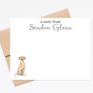 Personalized Yellow Labrador Retriever Stationary, Dog Lovers Notecard Gift Set, Simple Notecards Stationary, Classic Letter Writing