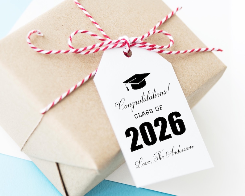 Personalized Graduation Gift Tags, Class of 2026 Tags, Custom Congrats ...