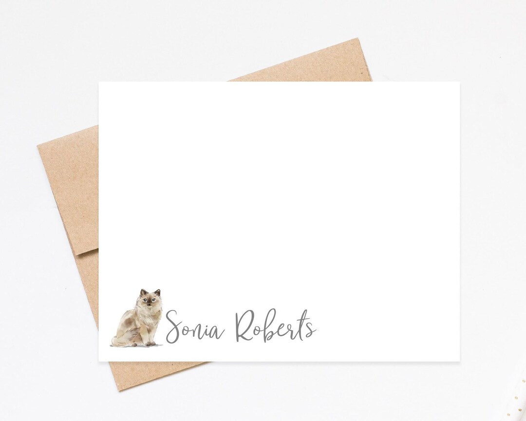 Cat Work Note Personalized Cat Stationary, A Note From Custom Notecard Stationary ...