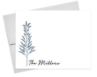 Personalized Stationery with Floral for Business, Printed Stationary Note Cards, Thank you Cards with Envelopes, Simple Stationery Cards