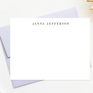 Block Text Personalized Stationery Note Cards, Business Thank you Notes, Stationary Flat Cards with Envelopes, Personalize Stationery Set