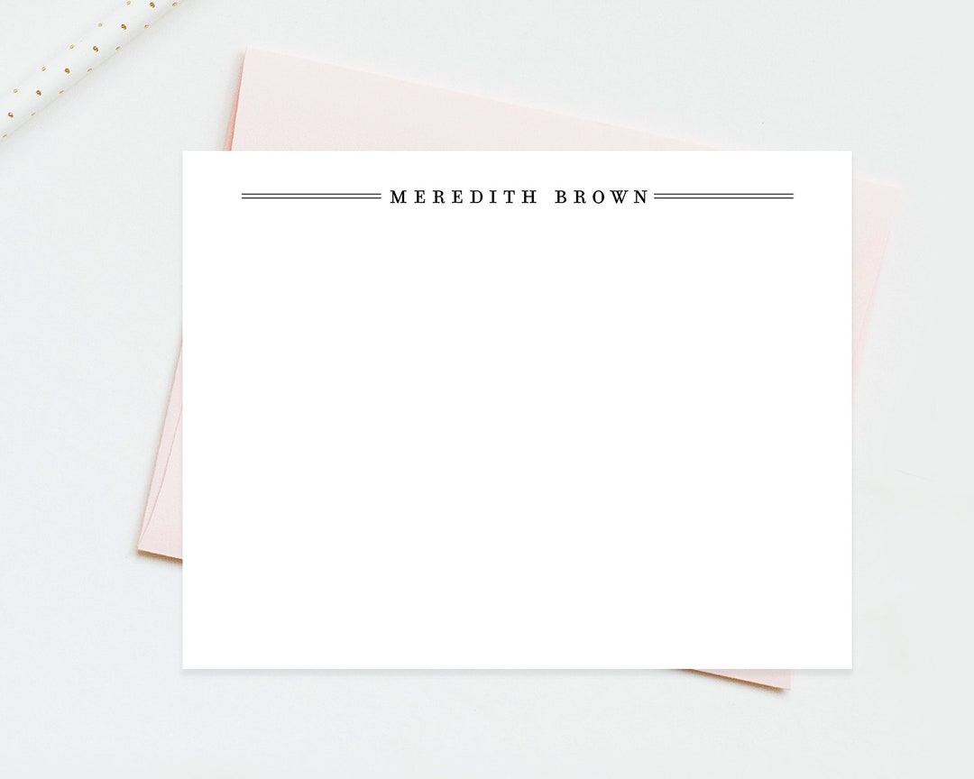 Personalized Stationary With Lines, Stationery Card for Business
