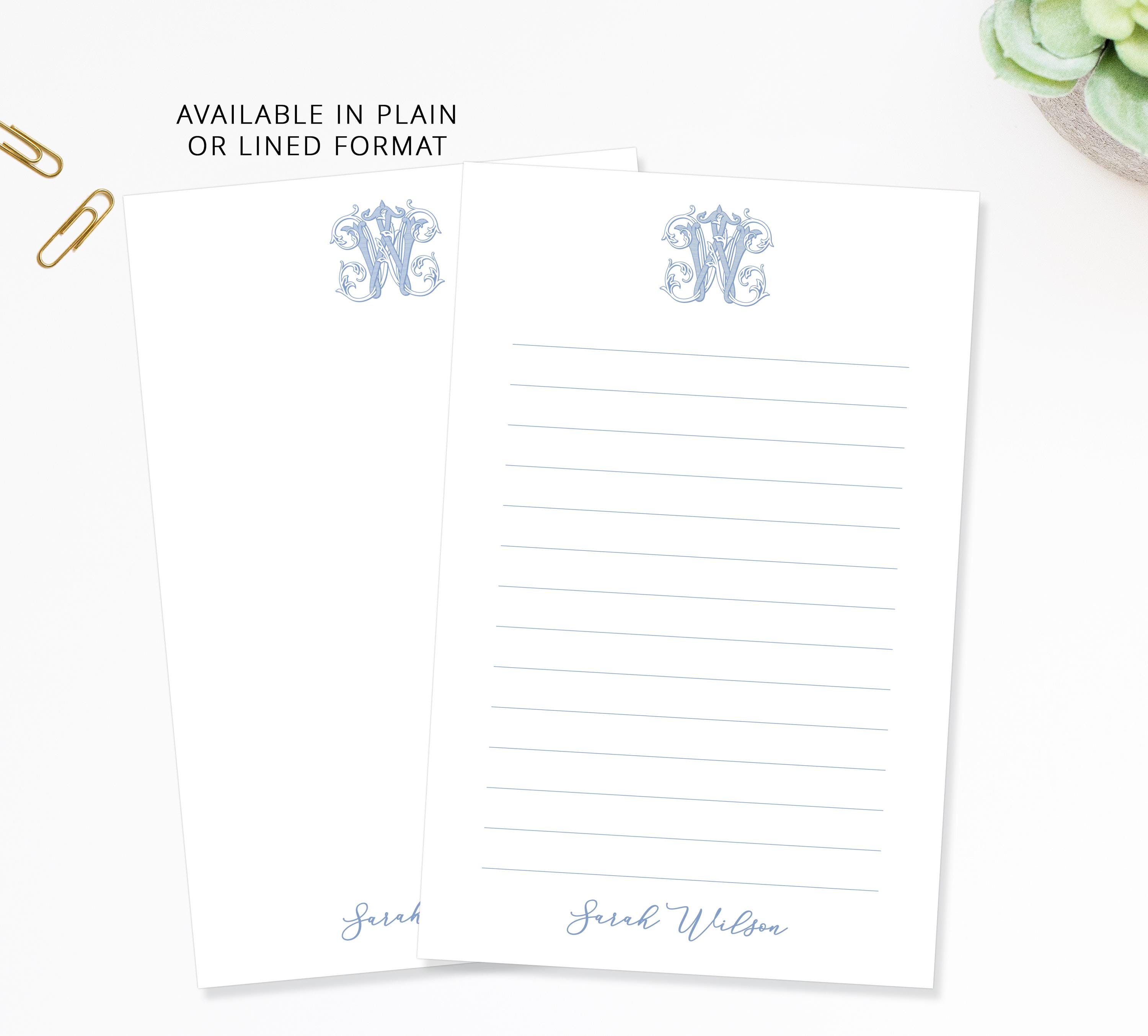 Personalized Monogram Notepad With Script Text, to Do List Gift for Her ...