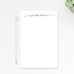 Personalized Script Notepad, Simple and Elegant Notepad, Personalized Notepad Gift for Writers, Customized Notepad Stationery Under 25