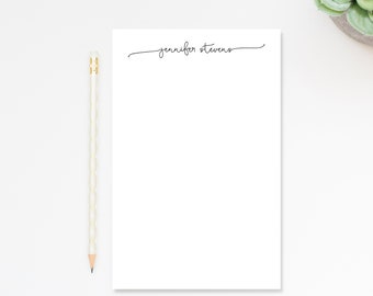 Personalized Script Notepad, Simple and Elegant Notepad, Personalized Notepad Gift for Writers, Customized Notepad Stationery Under 25