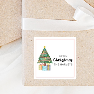 Personalized Family Gift Tag Sticker for Gift, Merry Christmas Gift Sticker for the Holidays, Family Festive Enclosure Card
