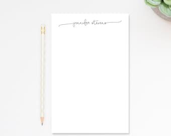 Personalized Script Notepad, Simple and Elegant Notepad, Personalized Notepad Gift for Writers, Customized Notepad Stationery Under 25
