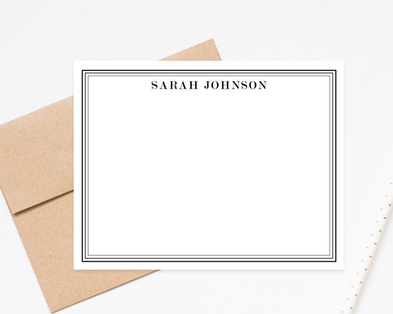 Personalized Stationery Note Card Set, Modern Personalized Stationary,  Personalized Professional Stationery, Stationery for Women, Stationery for  Men, Minimalistic Simple Stationery, Thank You Notes, Custom Note Cards -  Set of 12