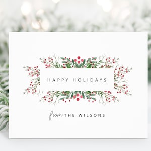 Personalized Happy Holidays Card Set: Custom Family Stationery