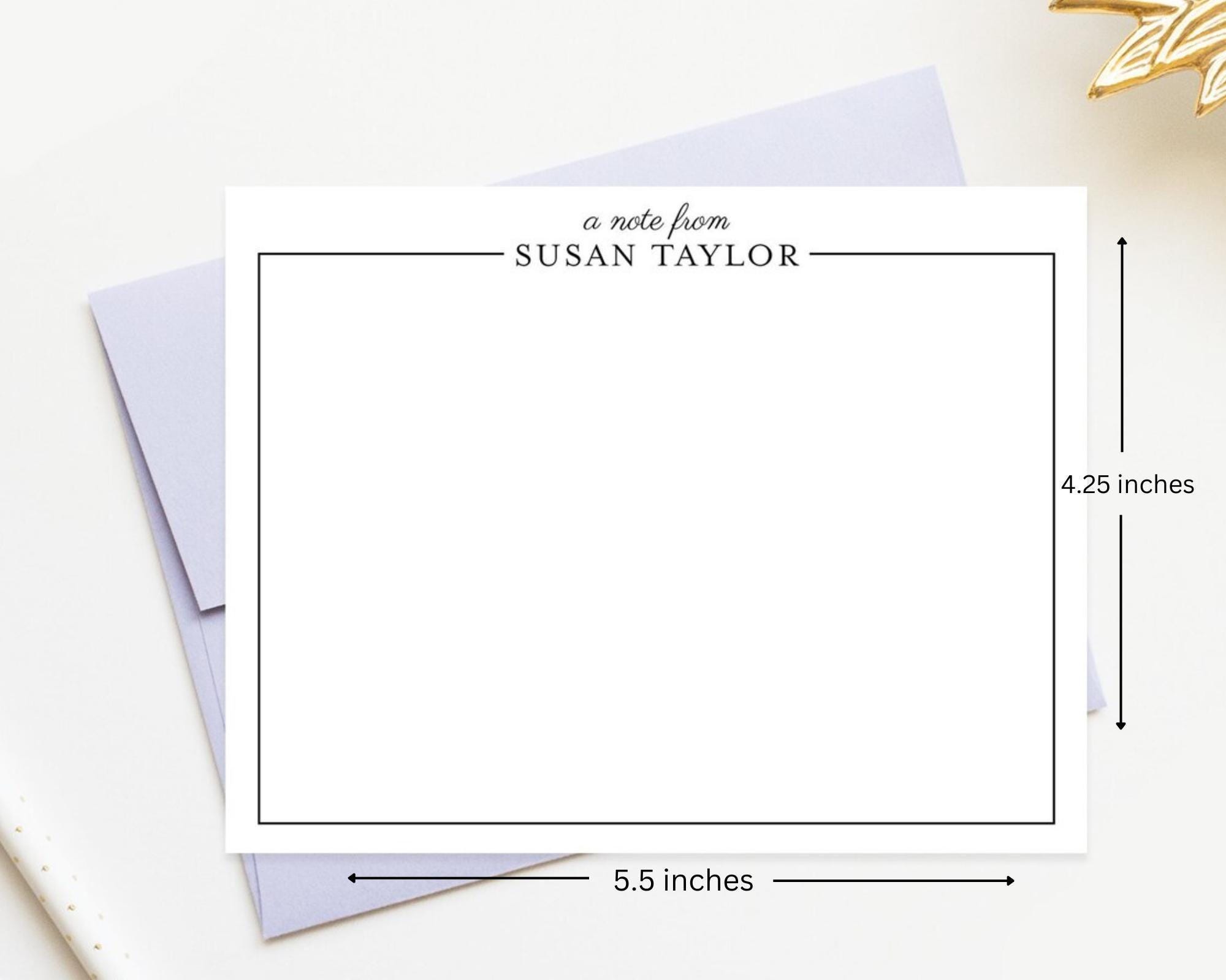 A Note From Bordered Modern Personalized Stationery Note Cards ...