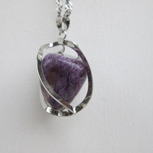 Charoite Spiral Cage Pendant