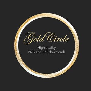 Gold Round Frame  |  Circle Minimalist Design  |  Beautiful Large High-Quality Design  |  JPG and PNG *Instant Downloads