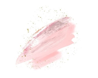 Pink Brush Strokes ONLY |  No Circle Clipart | Glitter circle border frame | PNG & JPG, Instant download