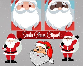 Santa Claus Clipart | All 5 Clipart | Beautiful, high-quality | PNG Instant Downloads