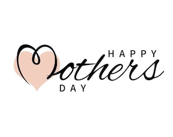 Happy Mothers Day Heart Clipart | PNG and JPEG Instant Downloads