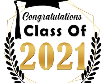 Graduation Clipart, Congratulations Class of 2021 | PNG and JPG Instant Download