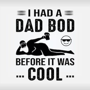 Vatertag Clipart, Dad Bod Before It Was Cool, Papa Clip Art, Bearded Dad, PNG & JPG Instant Downloads
