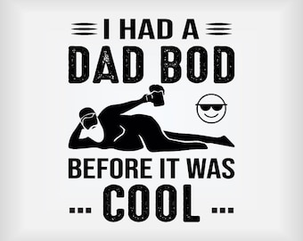 Imagen prediseñada del Día del Padre, Papá Bod antes de que fuera genial, Papá clip art, Papá barbudo, PNG &JPG Descargas instantáneas