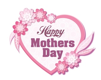 Five Mother's Day Designs Clipart Graphics  I  Transparent Background  I  Happy Mothers Day  I  Instant Downloads