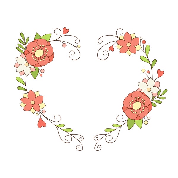 Elegant and Charming Romantic Heart Frame | Wedding | Border | Logo | PNG & JPG, Instant downloads