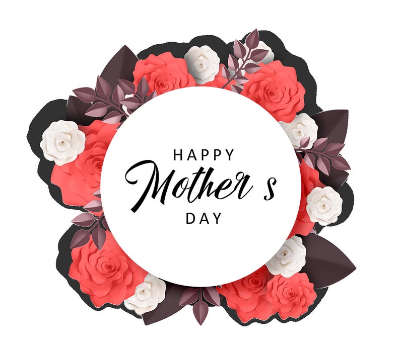 Three Mother's Day Designs Clipart Graphics, Love Mom Happy Mothers Day PNG and JPEG Instant Downloads image 2
